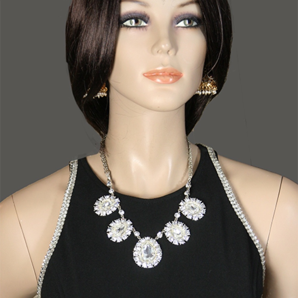Designer Crystal Teardrop Party Necklace